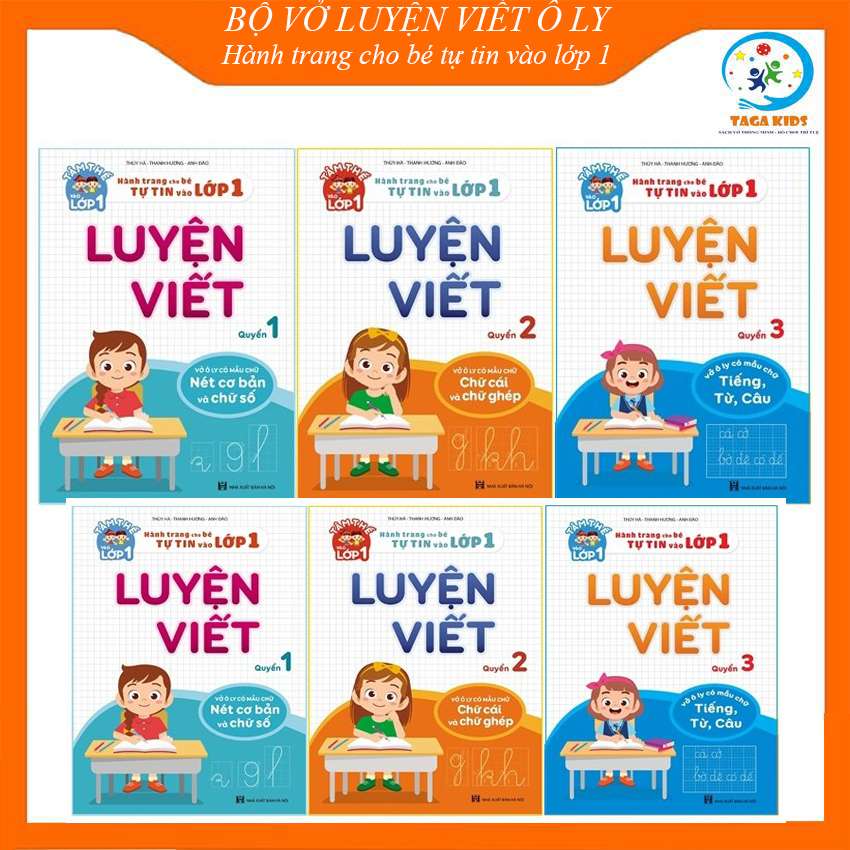 [VIẾT CHỮ ĐẸP VÀO PHOM] Bộ 3 vở Luyện viết Ô LY - Hành trang cho bé tự tin vào lớp 1