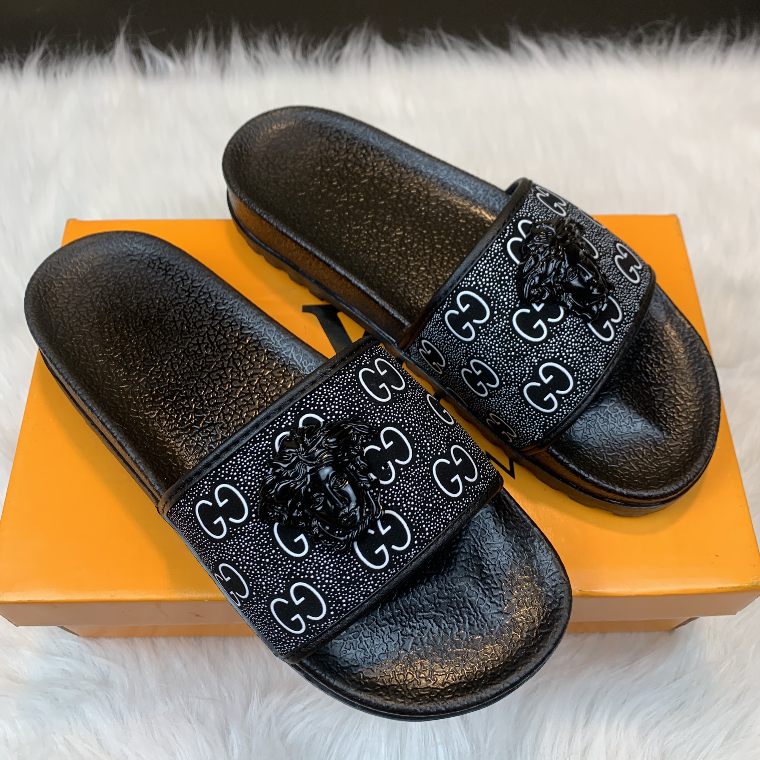 Dép lê nam quai ngang - Dép gucci versace - Dép nam DG33