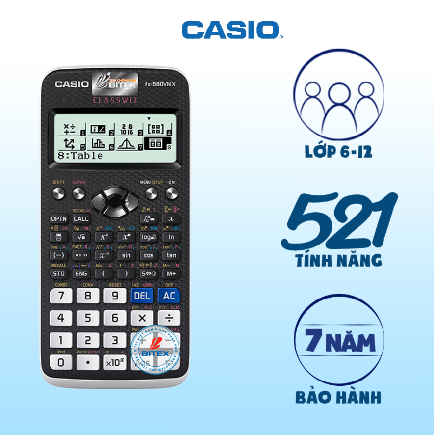 Máy tính casio fx 580 vnx chính hãng - máy tính toán cho học sinh , máy tính cầm tay, máy tính toán