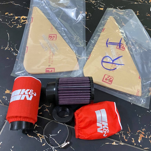 [HCM]Compo Mica sườn Raider/Satria + Lọc Gió Trụ KN + Áo trùm bảo vệ lọc gió Cao Cấp