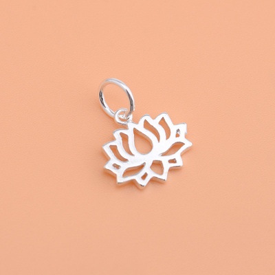 Charm bạc móc treo hình hoa sen - charm bạc 925 - mã cb355