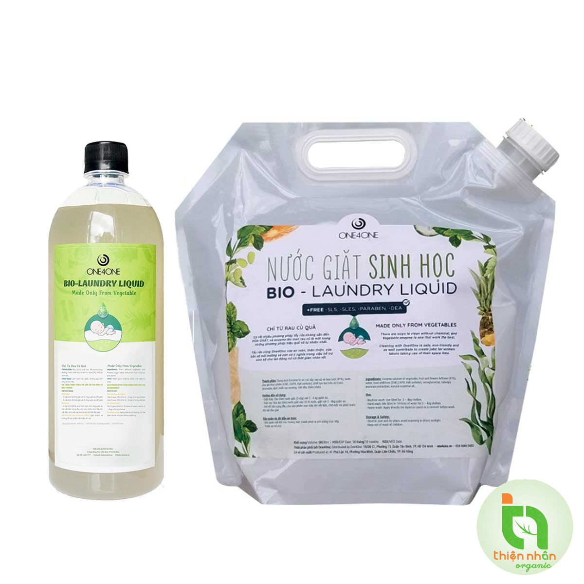 Nước giặt sinh học one4one 1l 4.9l