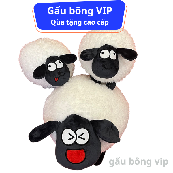 Gấu bông con cừu trắng lông xù shaun the sheep gấu bông vip tphcm, cừu bông nhỏ cho bé thú nhồi bông trang trí quà tặng dễ thương