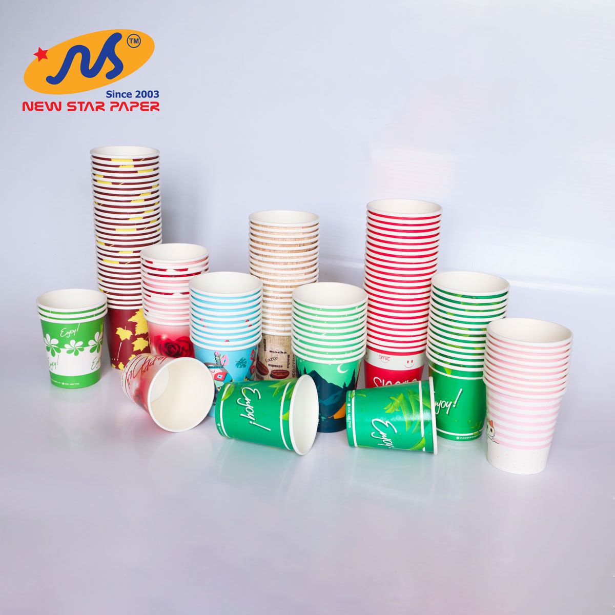 Ly giấy 6.5oz~192ml - lốc 50 ly giấy có họa tiết