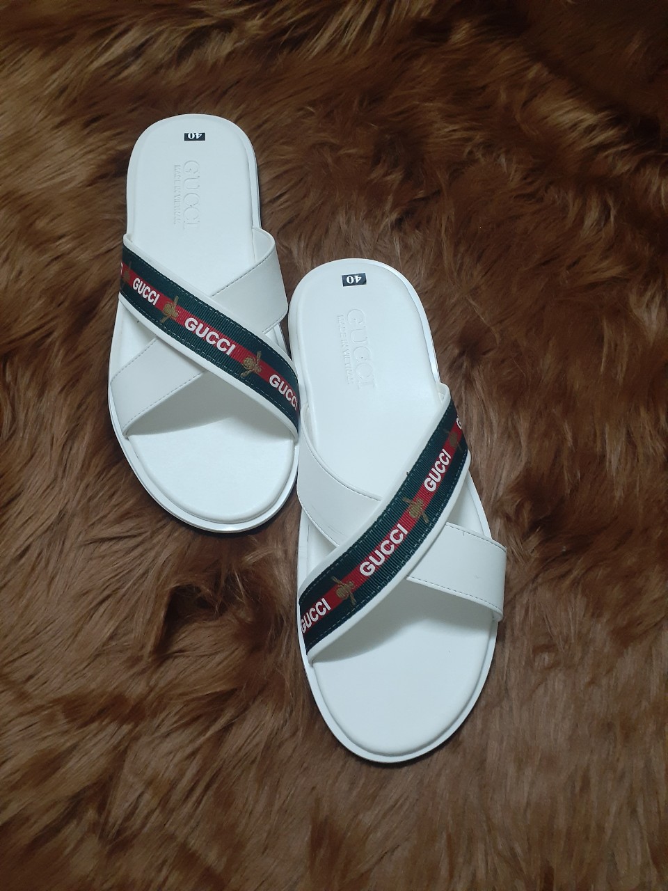 [HCM](Ảnh Thật) Dép quai ngang Dép nam in hình hoa văn quai chéo thời trang trẻ trung