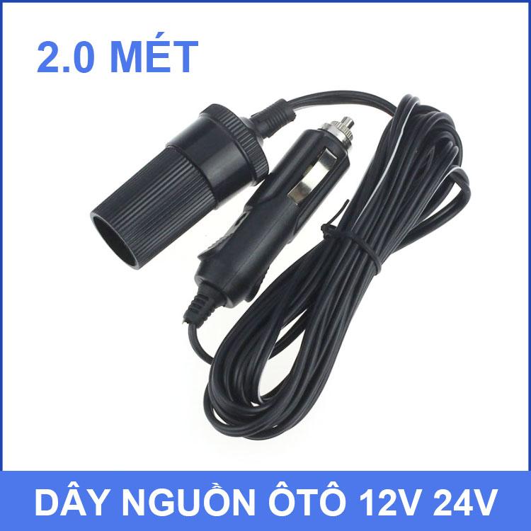 Dây Nguồn Điện Ôtô Nối Dài 12V 24V 10A 2 Mét