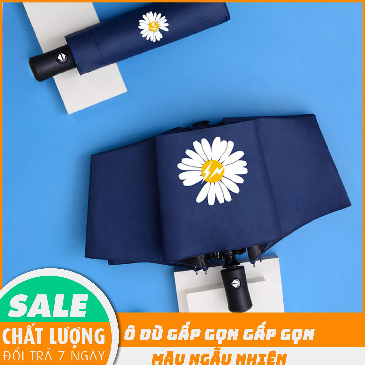 Ô gấp gọn, Dù gấp gọn,dù, ô dù gấp gọn, ô gấp gọn hình hoa cúc, phong cách Hàn Quốc- Giao màu ngẫu nhiên
