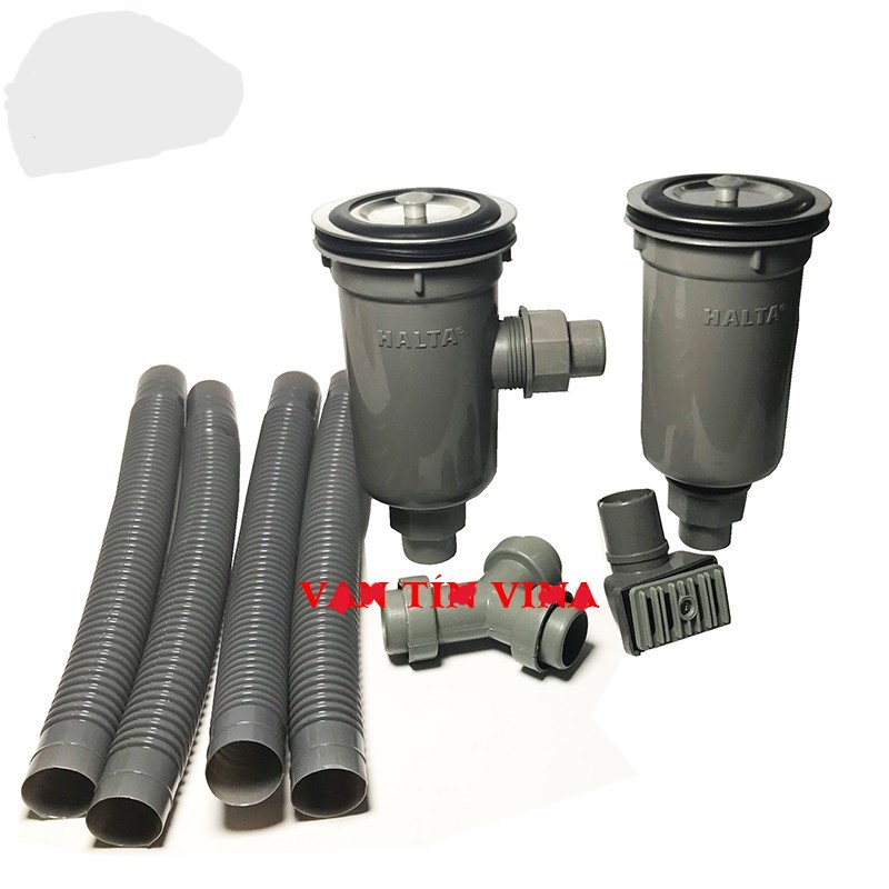 Bộ xả bồn rửa chén chậu đôi chống tràn