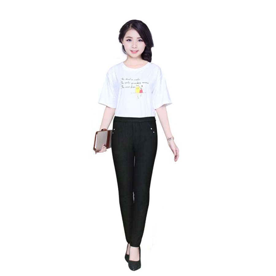 Quần dài nữ lưng chum thun cotton co giản 4 chiều thd06