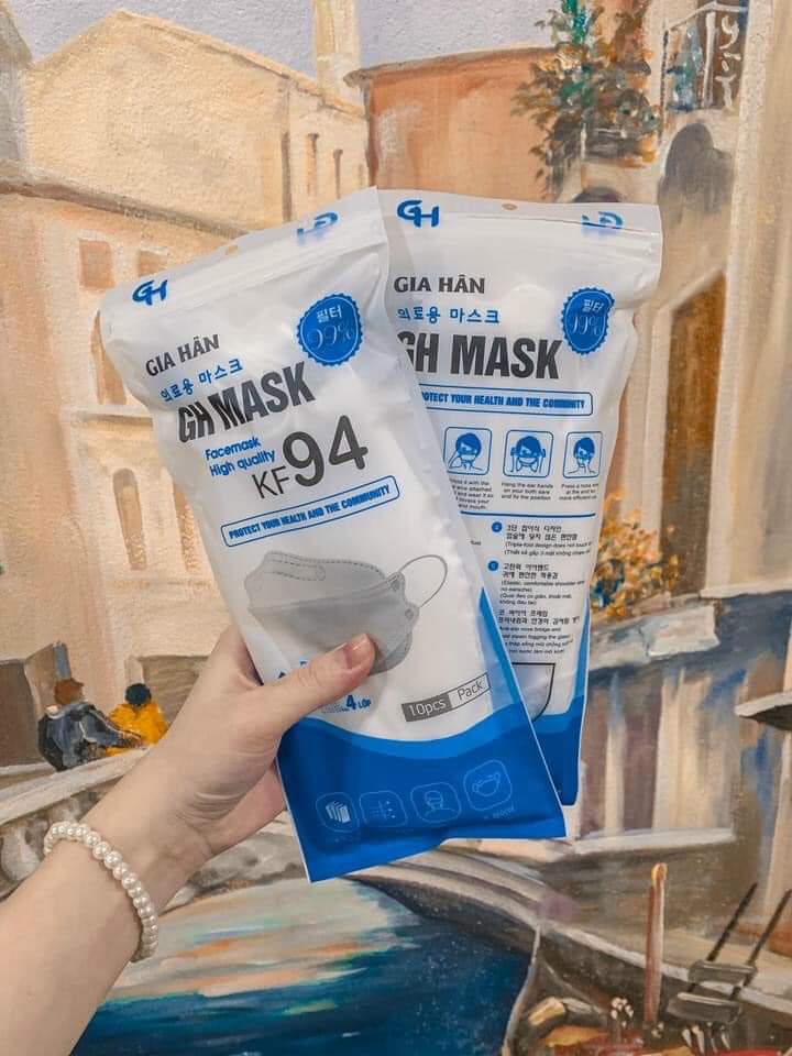 Combo 10 chiếc khẩu trang 4 lớp kf94 kháng khuẩn chống bụi cao cấp