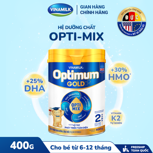 [Mẫu Mới] Sữa Bột OPTIMUM GOLD 2 Hộp 400G