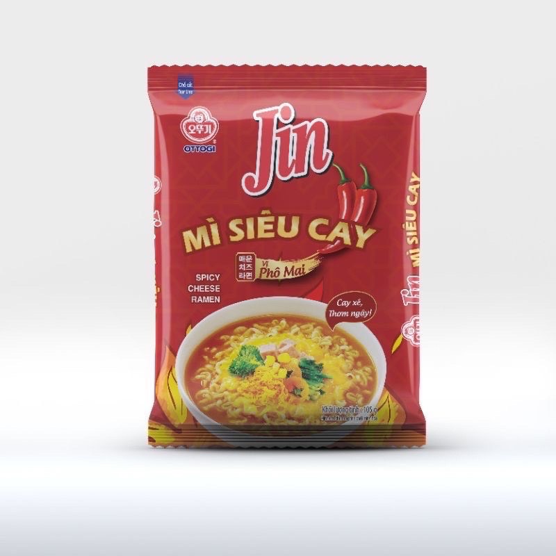 Combo 10 gói - mì jin siêu cay vị phô mai ottogi 105g