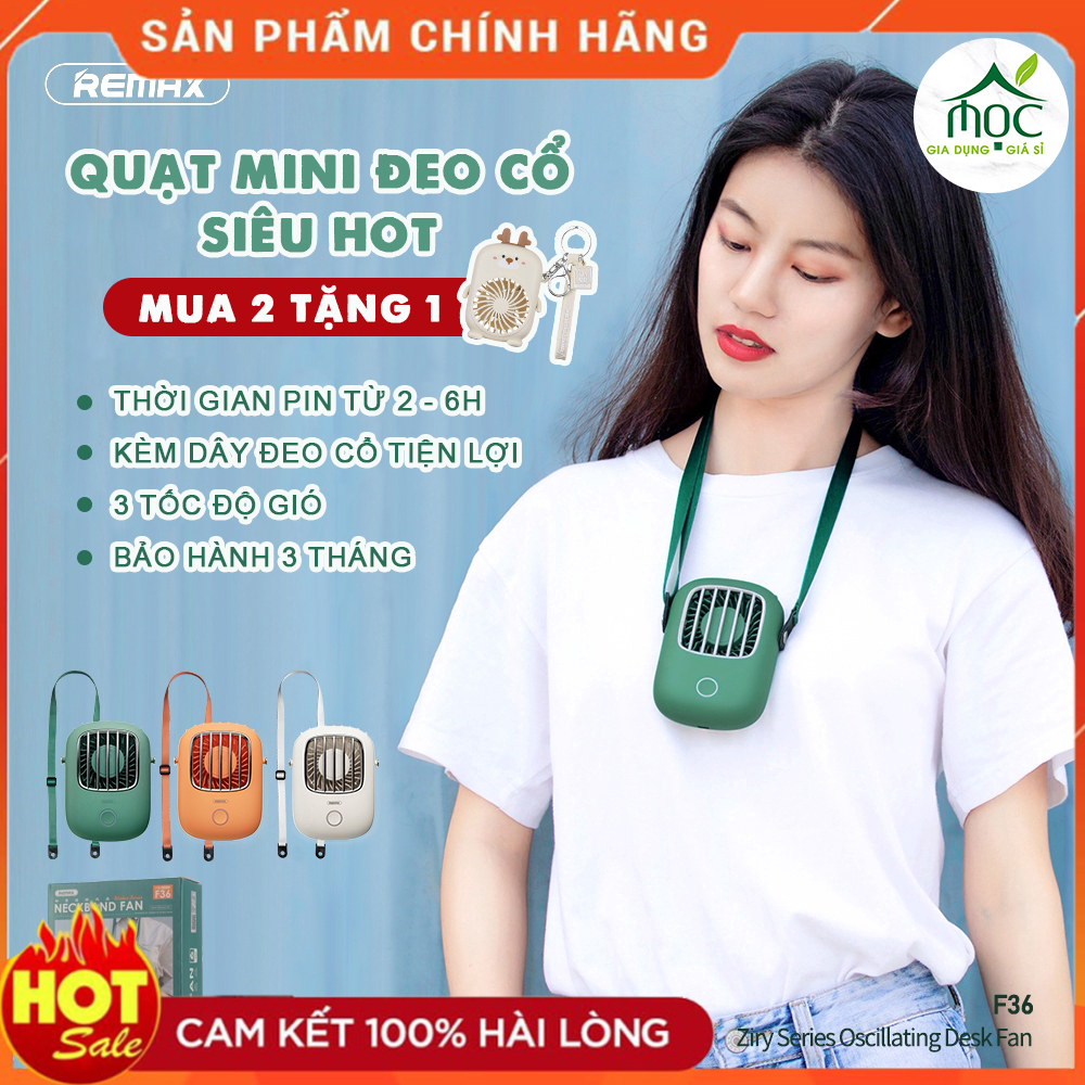 🔥CHÍNH HÃNG🔥Quạt đeo cổ mini cầm tay Remax F36 (BẢO HÀNH 3 THÁNG )
