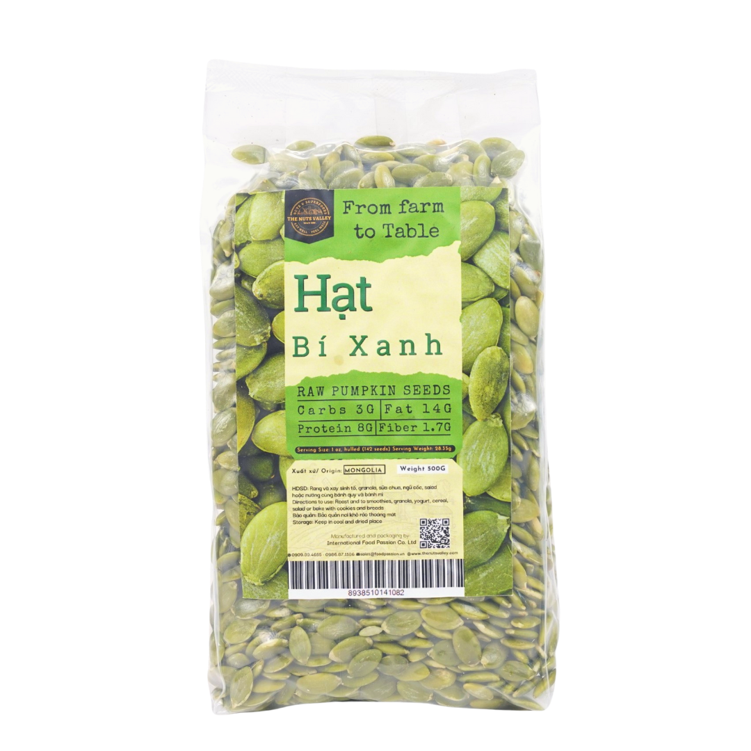 Hạt bí tách vỏ nấu ăn, làm bánh, làm salad, healthy, eatclean, dinh dưỡng - pumpkin the nuts valley