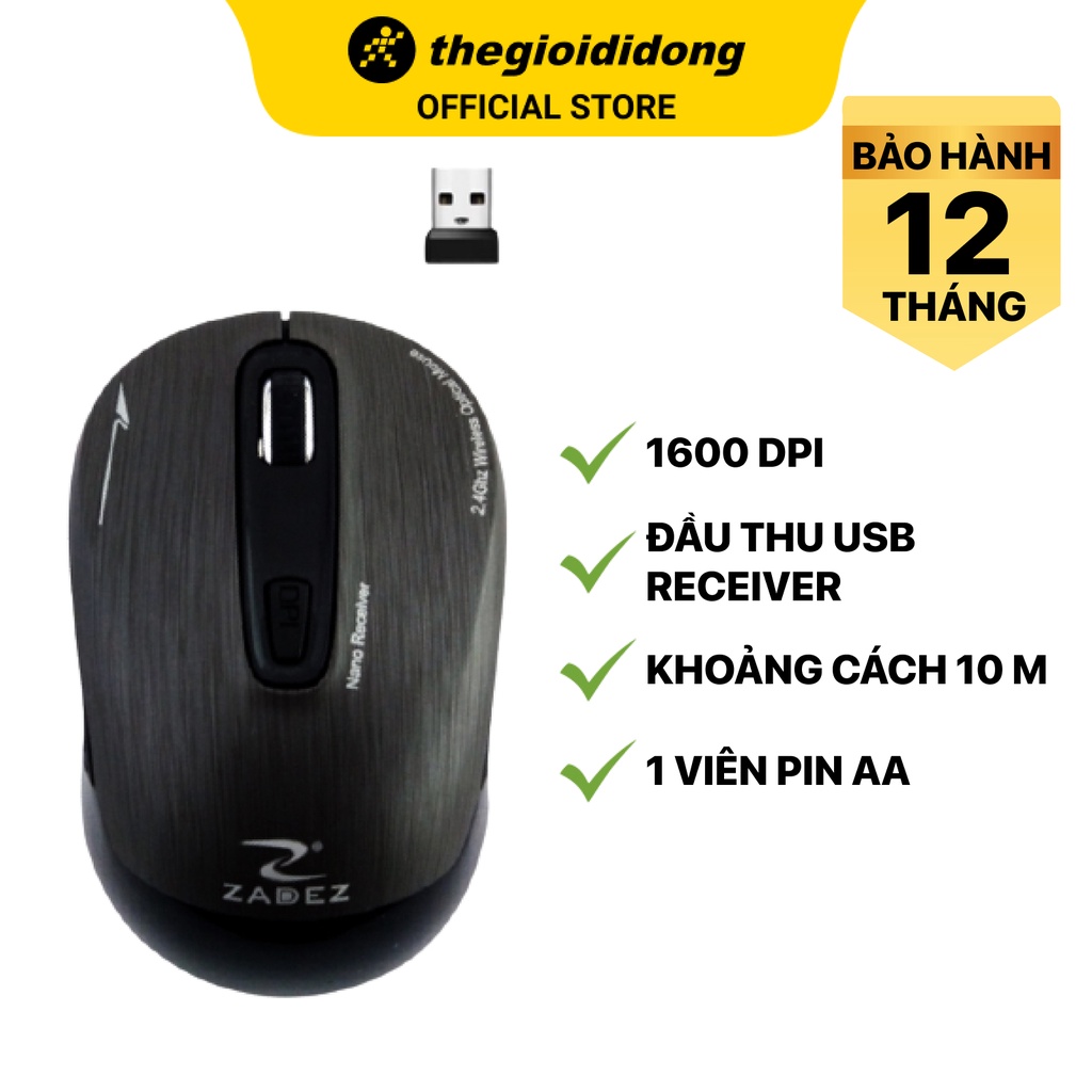 Chuột máy tính không dây Zadez M325 Đen hành trưng bày đẹp mới 98-99% chính hãng 100% bảo hành 12 tháng
