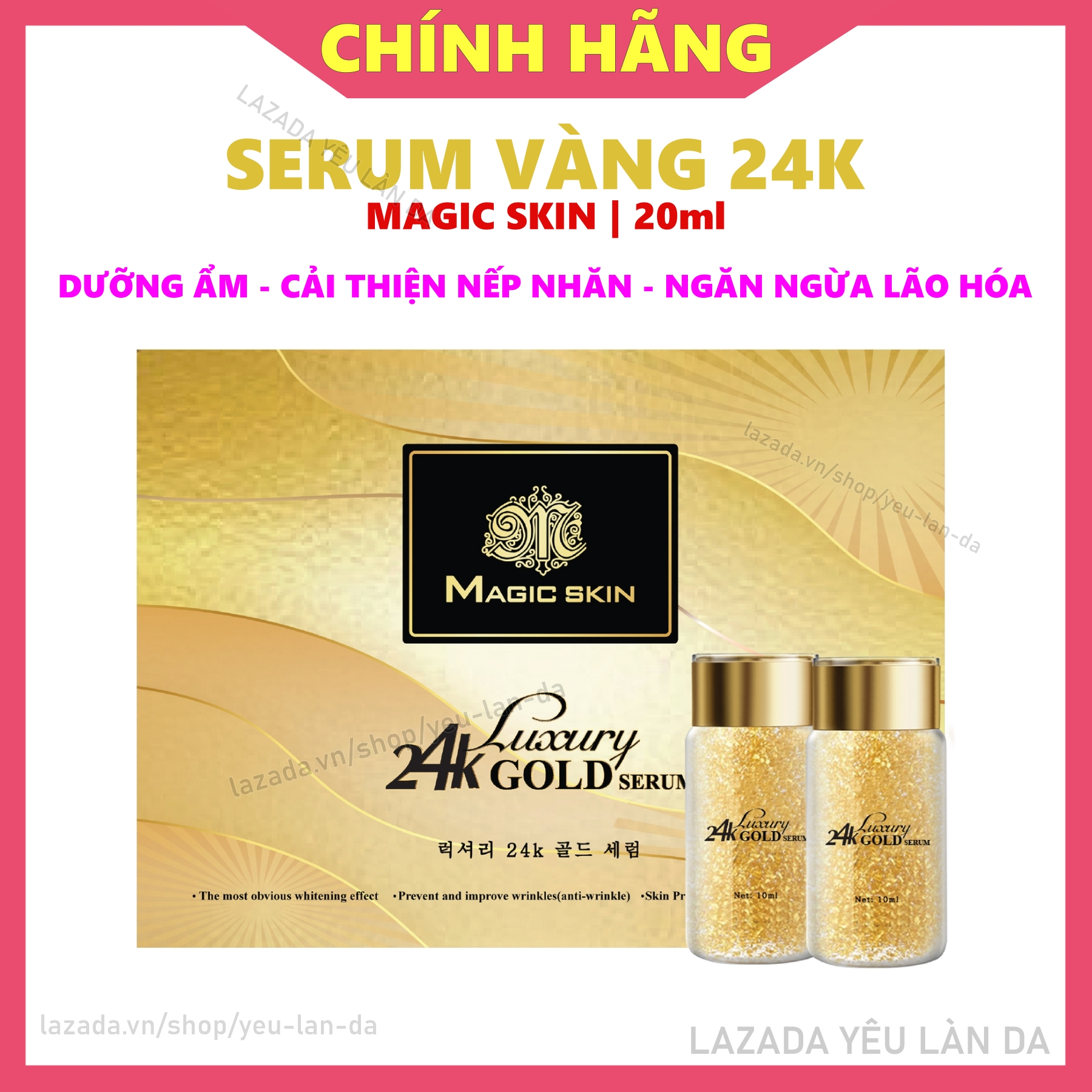 Serum vàng 24k dưỡng da luxury 24k gold serum magicskin