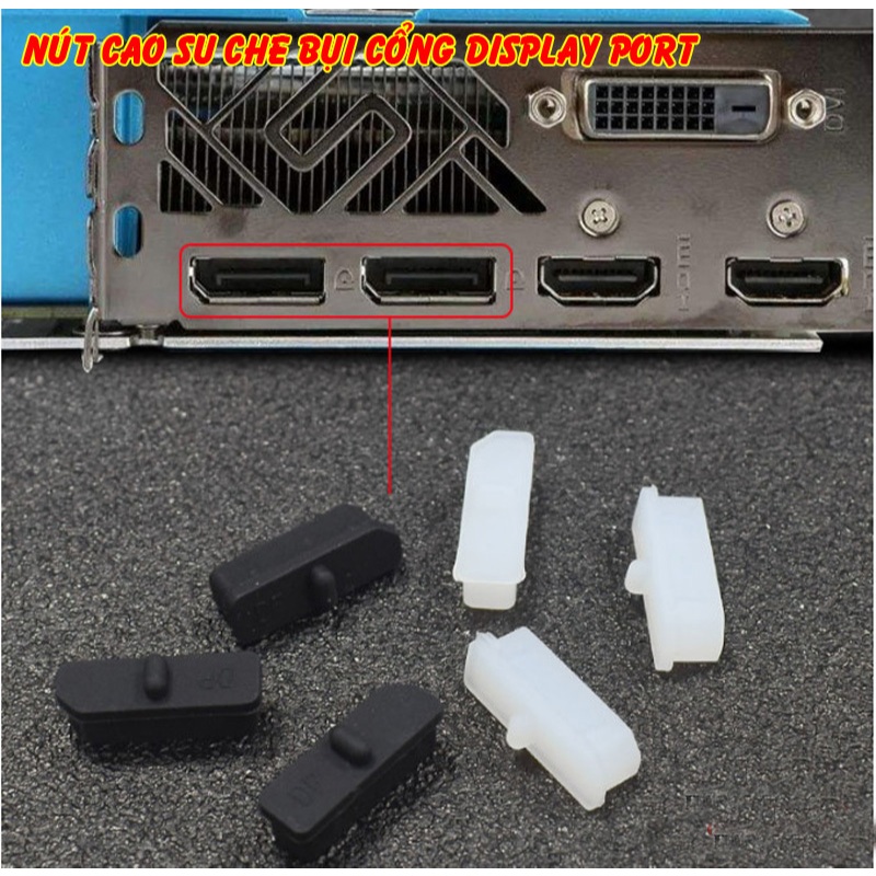 5 nút chống bụi cổng display port màu đen