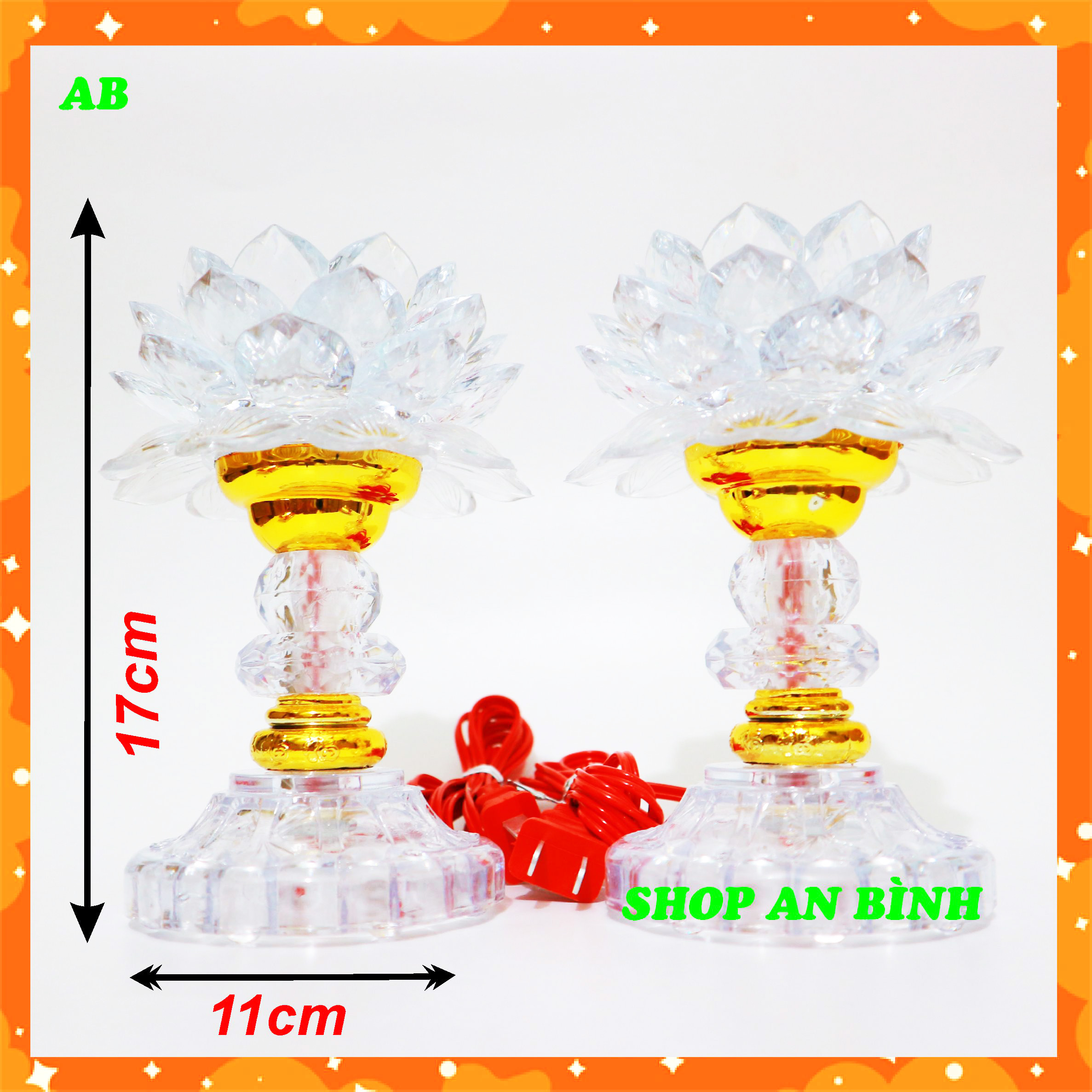 Bộ 2 đèn thờ cúng hoa sen đổi màu, đèn hoa sen led để bàn thờ , đèn bàn thờ hoa sen thờ cúng