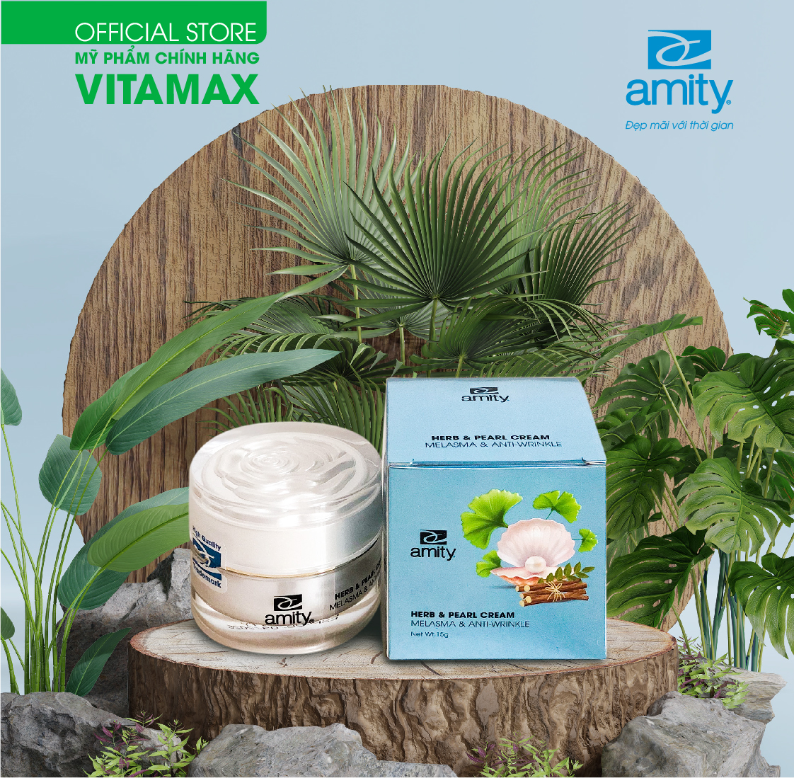 Kem Loại Bỏ Nám & Chống Nhăn với Dược Thảo & Ngọc Trai Amity - Kem Face