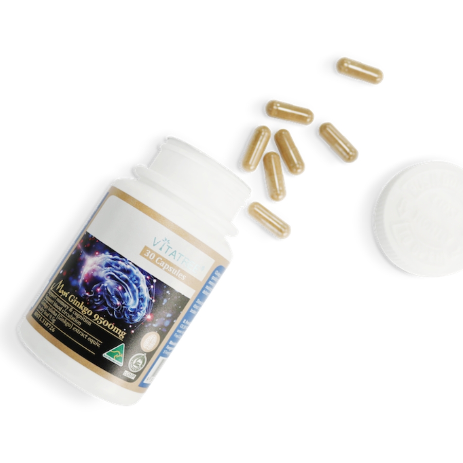 [Exp 3/2029] Viên uống tuần hoàn máu não Vitatree Maxi Ginkgo 9500mg - Hộp 30/60 viên