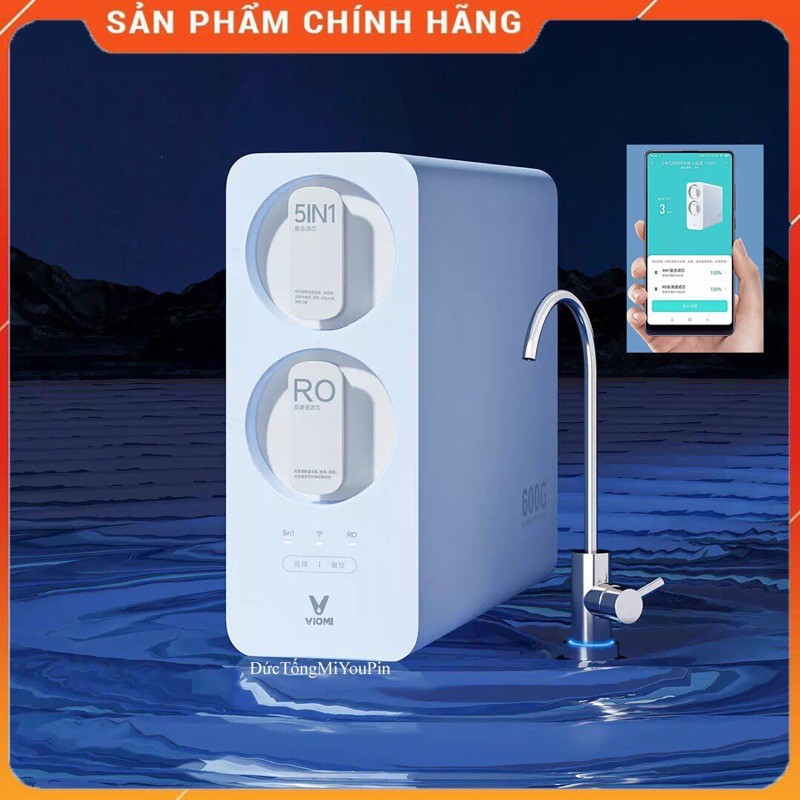 Máy lọc nước tinh khiết xiaomi viomi 600g kèm đo tds kết nối mihome kèm vòi nước thông minh