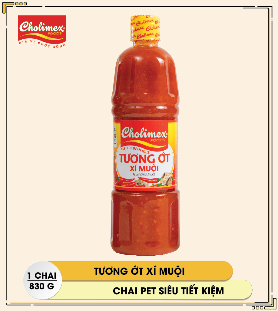Tương ớt xí muội chai pet 830g