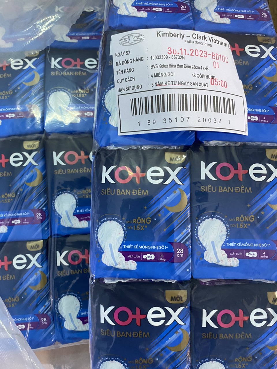 Combo 2 - 6 gói băng vệ sinh kotex style ban đem 28cm