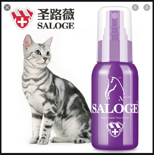 [HCM]Chai xịt tẩy sạch ve rận và bệnh ngoài da cho mèo Saloge. 55ml
