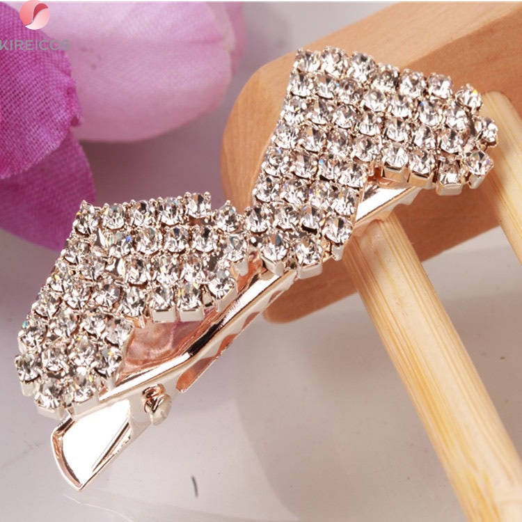 Kẹp Tóc Đính Đá Pha Lê Cao Cấp Phong Cách Hàn Quốc - kireicos