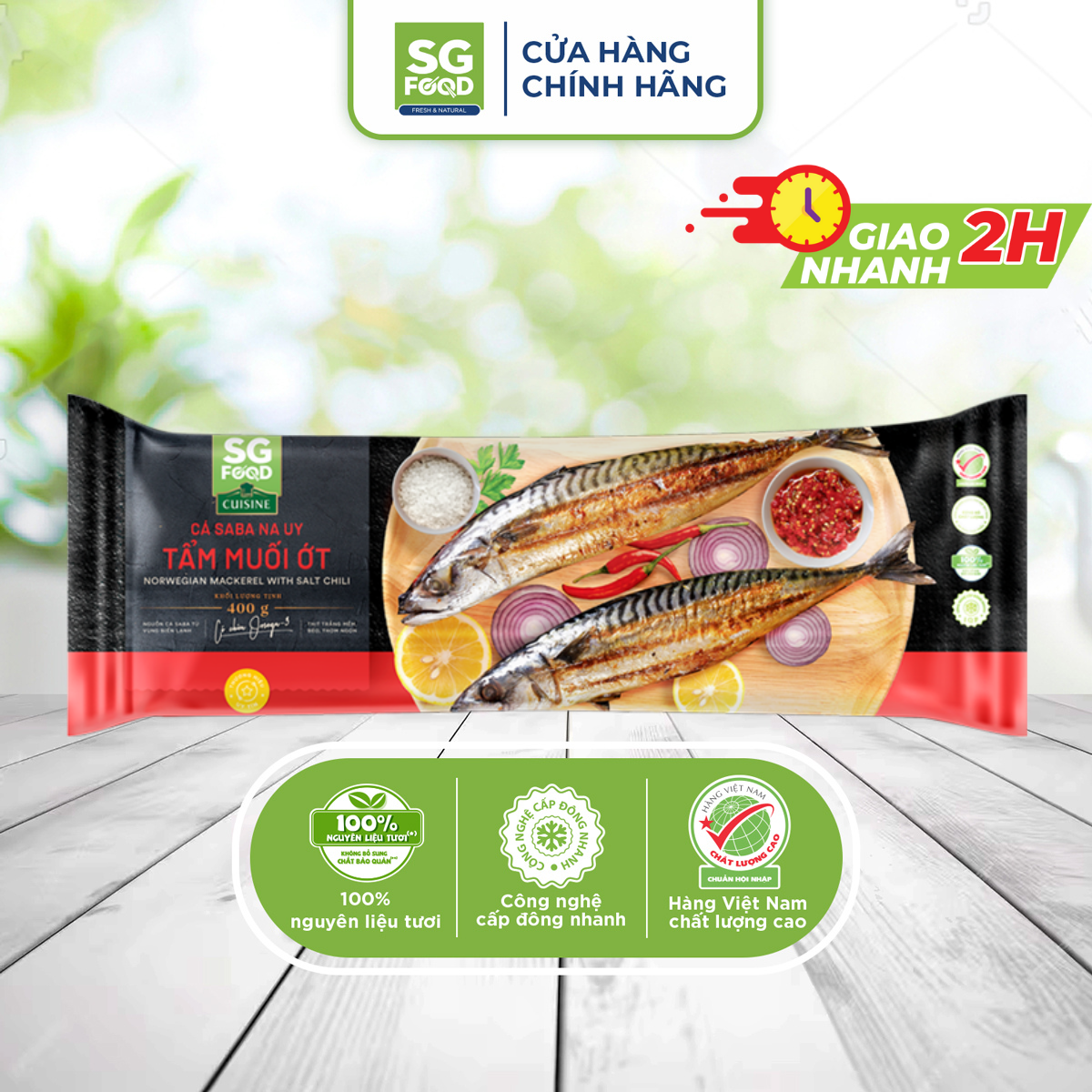 Cá saba na uy sg food tẩm muối ớt 400g