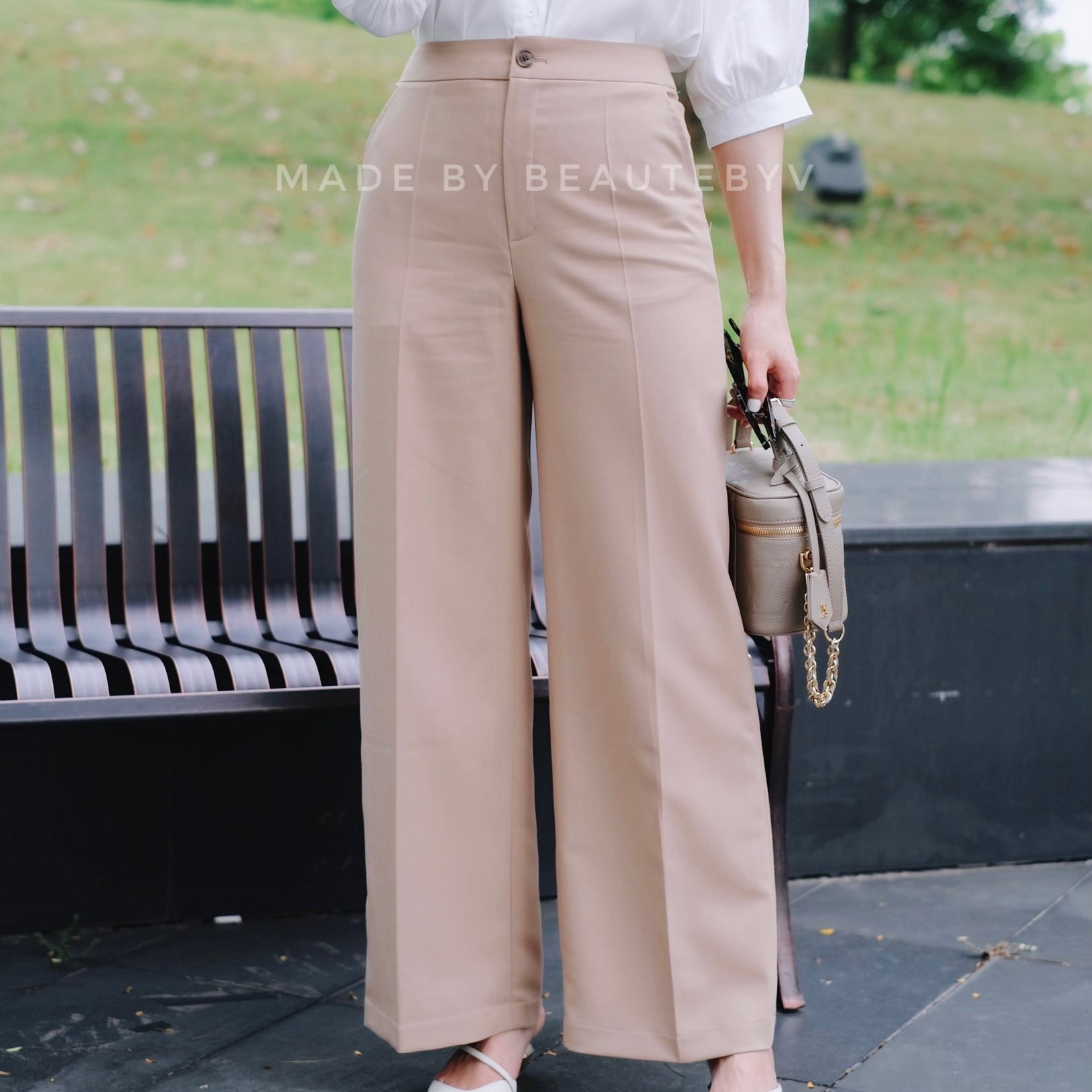 Beautebyv - quần nữ ống rộng dáng dài mely