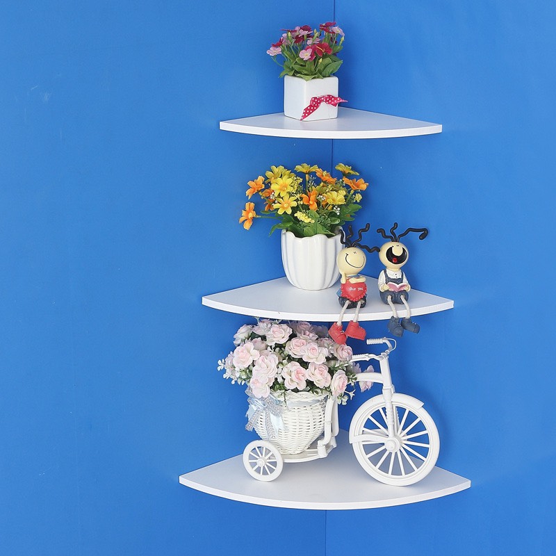 [HCM]Bộ Kệ Góc Treo Tường 3 Tầng Cách Điệu Không Cần Khoan Tường - Dễ Dàng Lắp Đặt