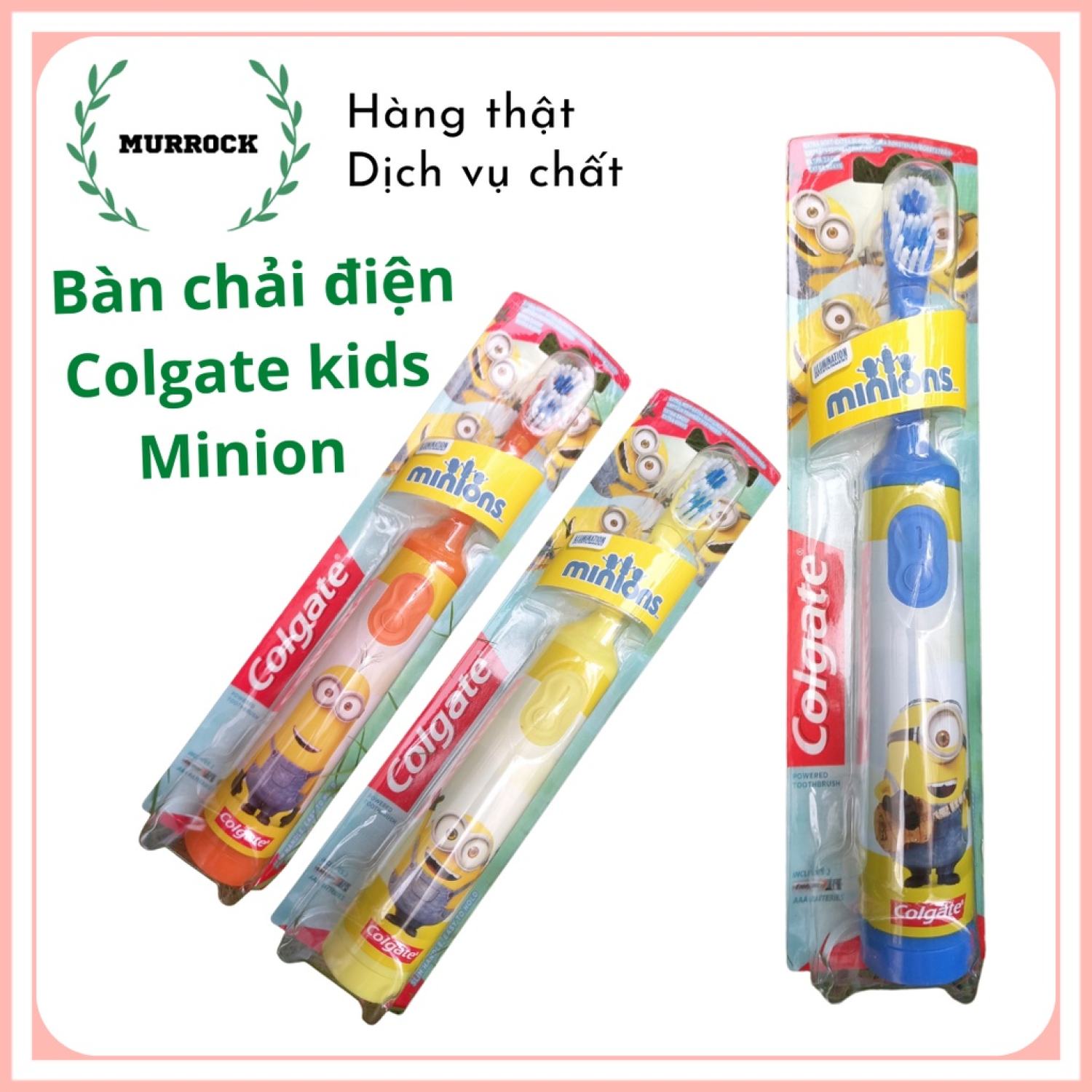 Bàn chải đánh răng trẻ em chạy pin Colgate Minions Kids Extra Soft UK Anh Quốc