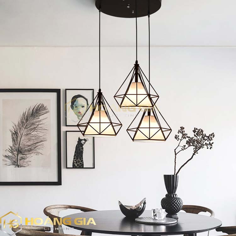 Đèn thả - Đèn thả bàn ăn - Đèn thả phòng khách - Đèn thả trần kim cương , trang trí quán cafe, salon tóc - tặng kèm bóng LED cao cấp Bảo hành 12 tháng