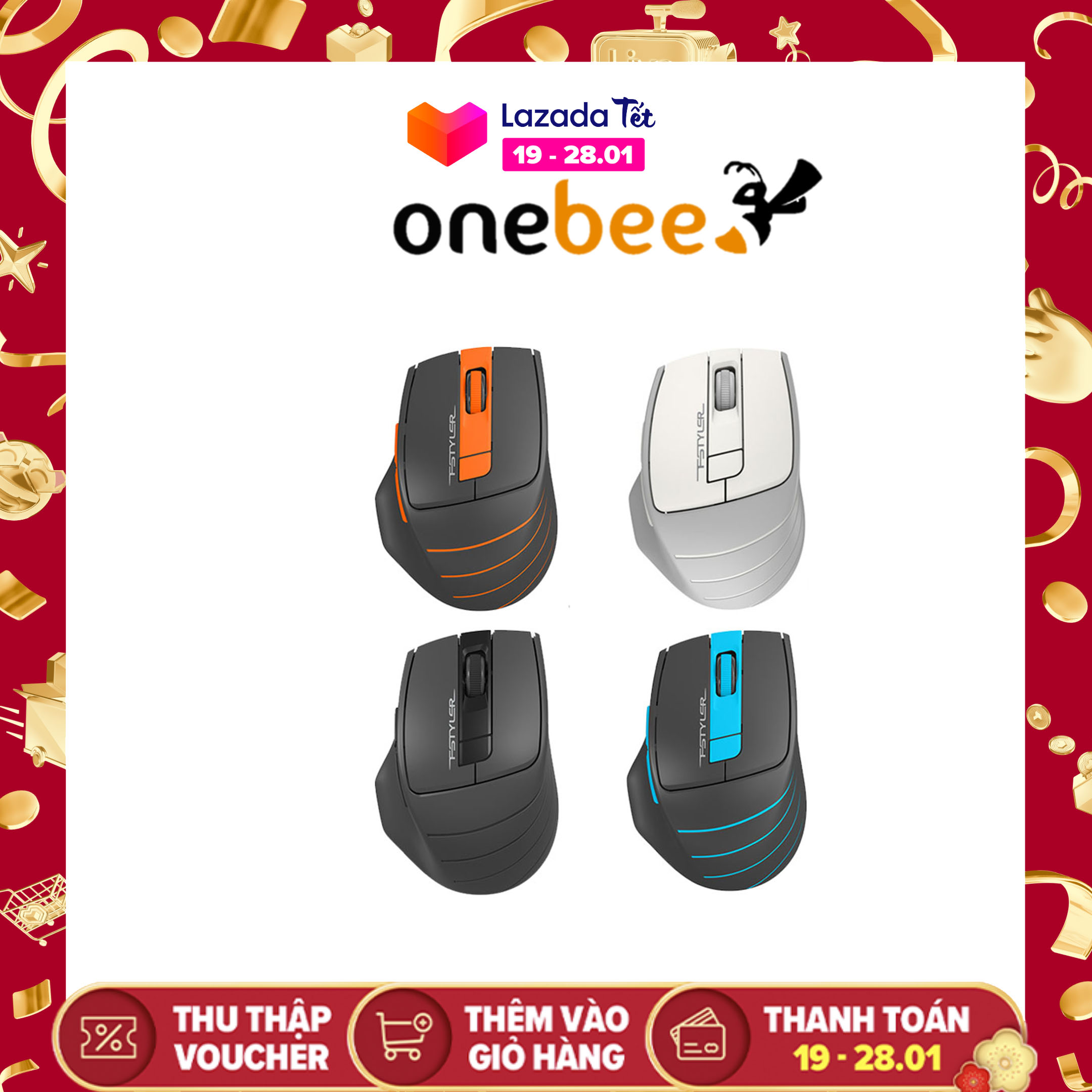 Chuột Không Dây A4Tech FStyler FG30S Wireless 2.4GHz 2000 DPI Phiên Bản Nâng Cấp Chống Ồn - Hàng Chính Hãng