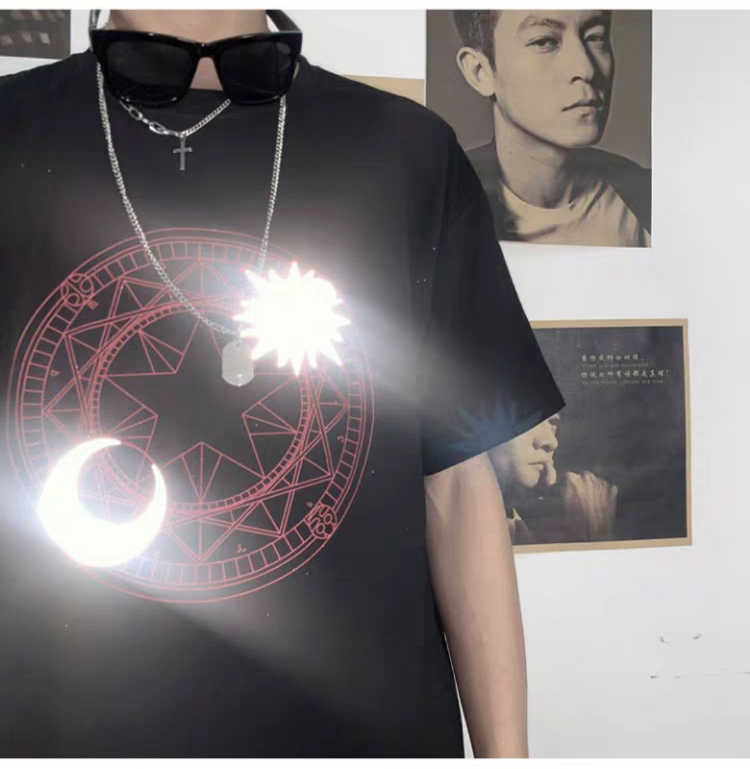 Áo thun phản quang Tay Lỡ Form rộng cổ tròn thiết kế UNISEX dành cho Nam siêu ngầu siêu chất