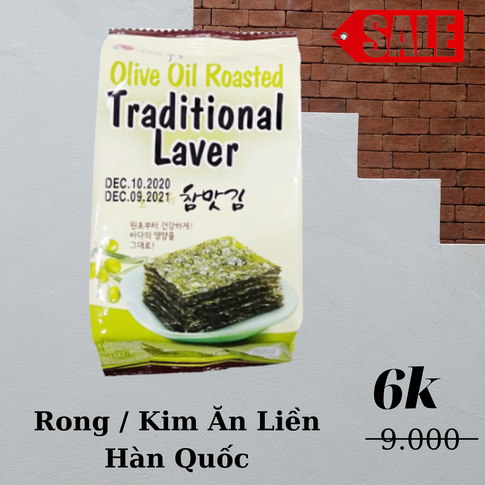 Gói lá rong biển Hàn Quốc ăn liền vị oliu/ Kim ăn Liền 1 Gói