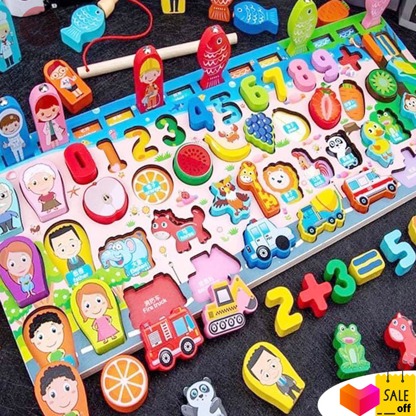 [Đồ chơi mẫu mới 2020] Bộ đồ chơi câu cá ghép số thông minh bằng gỗ, đồ chơi câu cá, bảng số thông minh - Zitnota shop