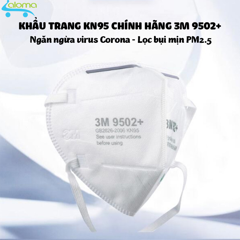 Khẩu trang y tế chuẩn N95 chính hãng 3M 9502+ kháng khuẩn lọc bụi mịn PM2.5 ngăn ngừa virus