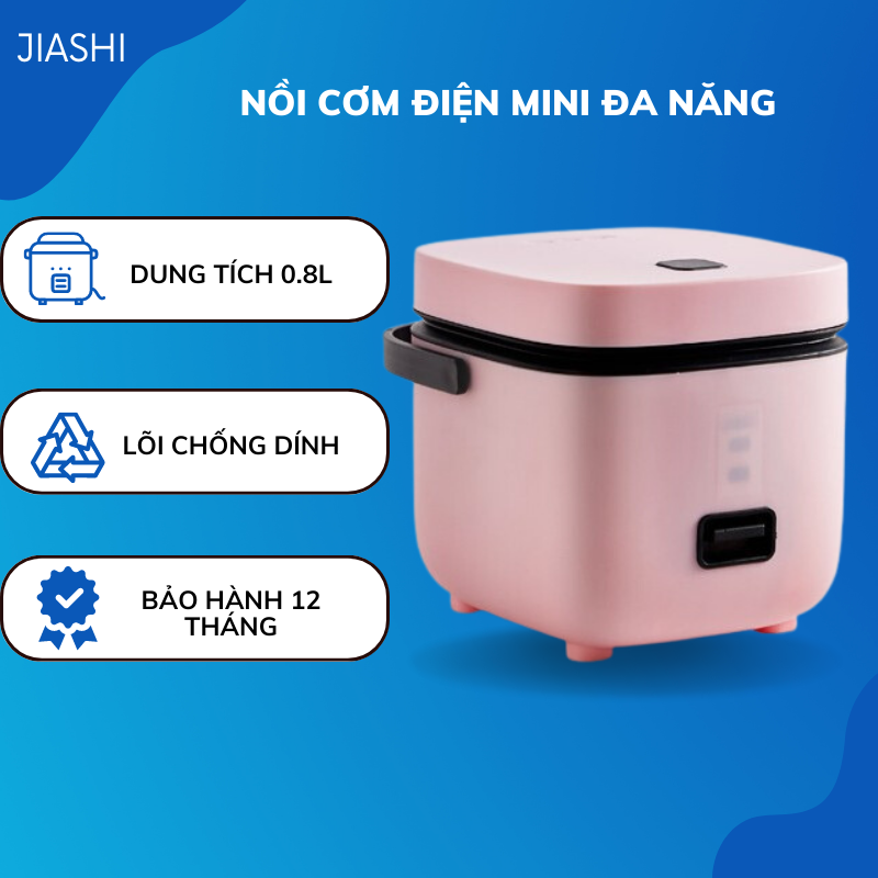 Nồi cơm điện mini đa năng jiashi 0,8l cho 1 đến 2 người ncd01