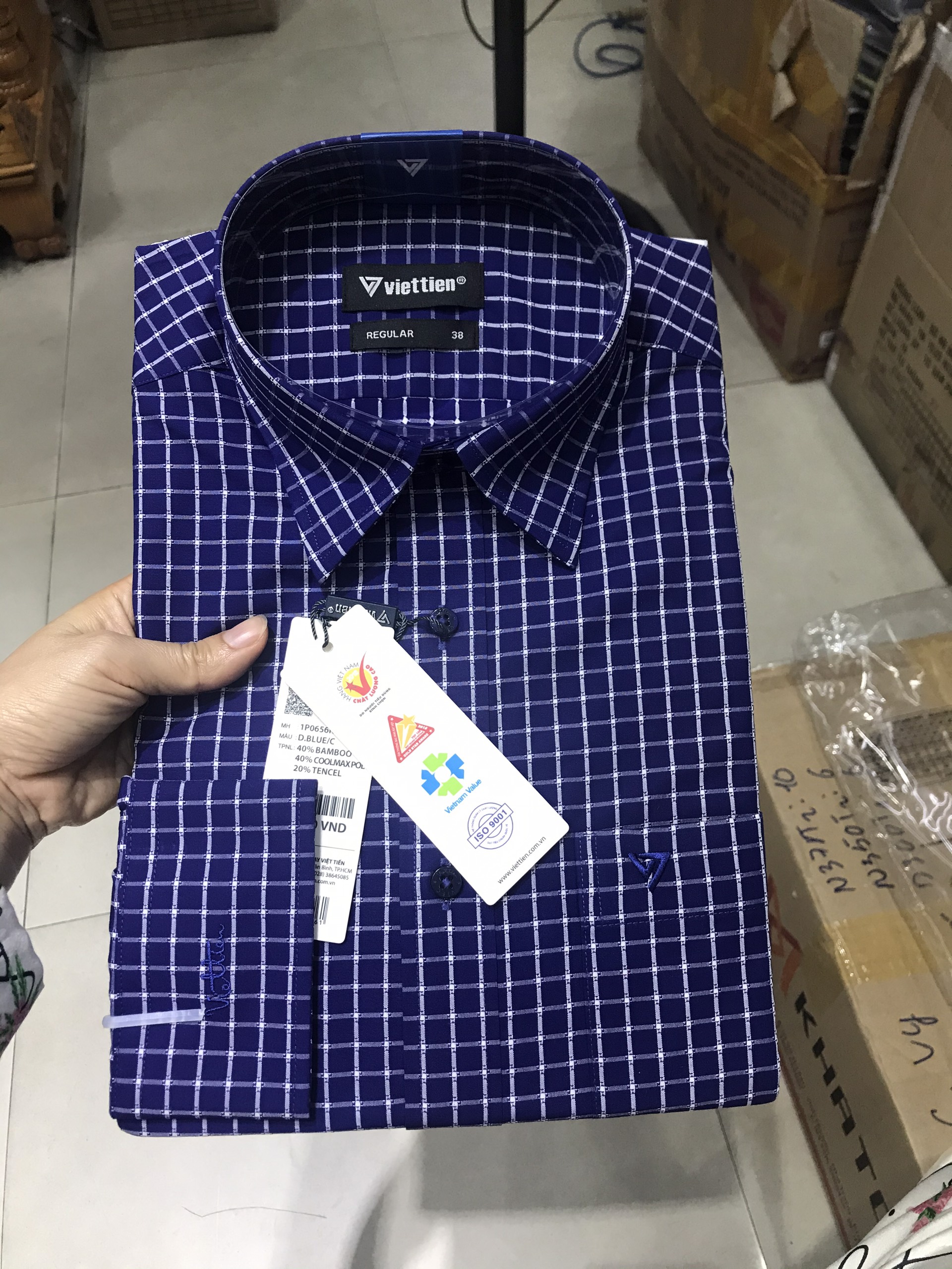 Áo sơ mi Việt Tiến dài tay sale