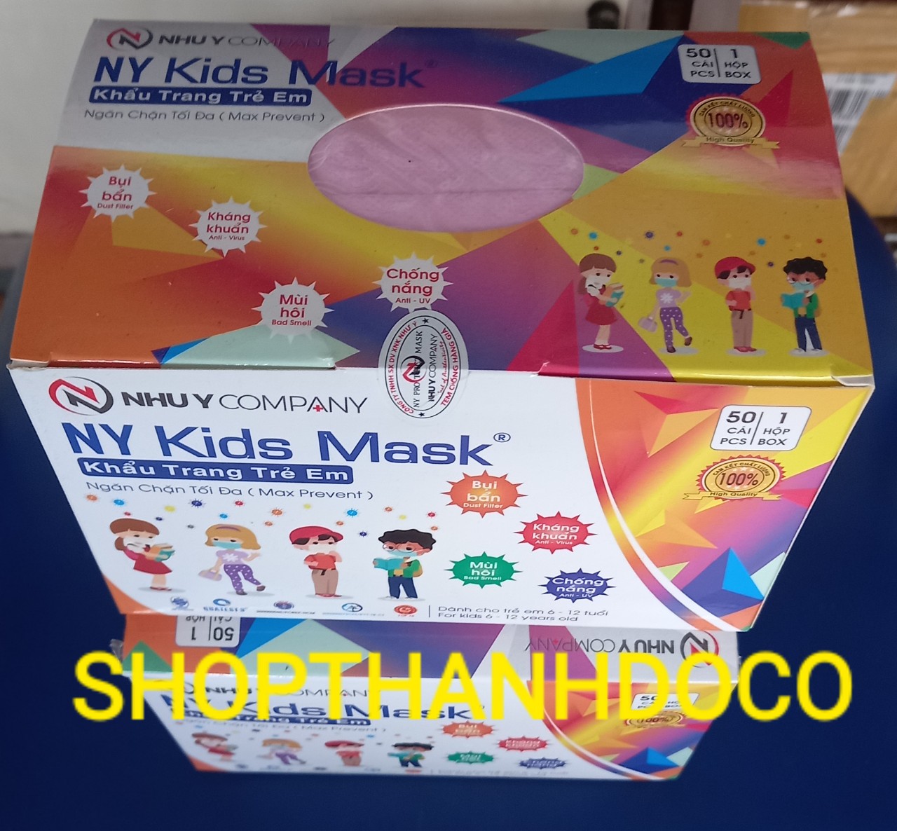 Khẩu trang như ý 1 hộp 50 cái hồng
