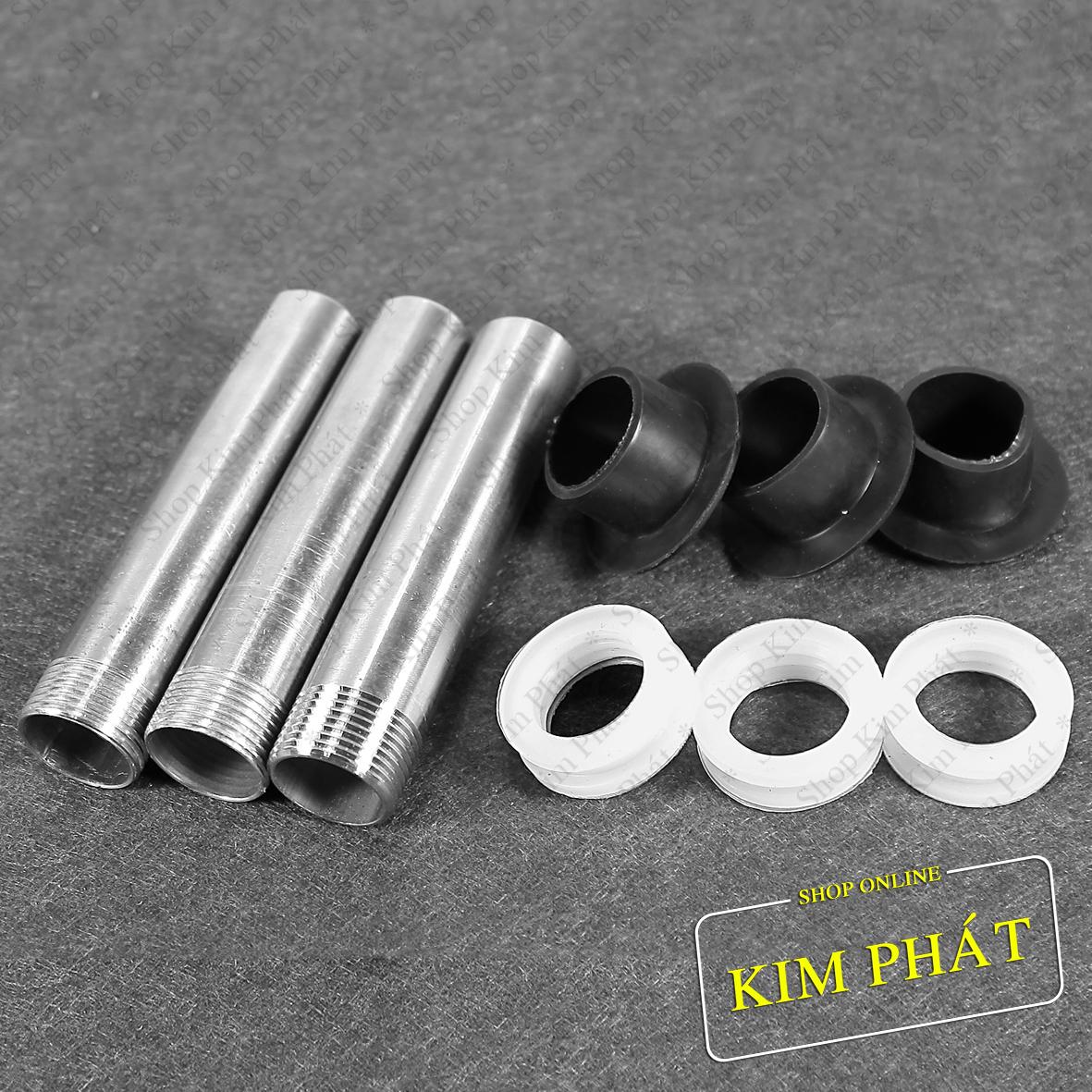 [HCM]Bộ 3 ty Inox + Gioăng (ron) ty silicon + ron cao su chịu lực phi 27 dùng dẫn nước vào – ra máy nước nóng NLMT
