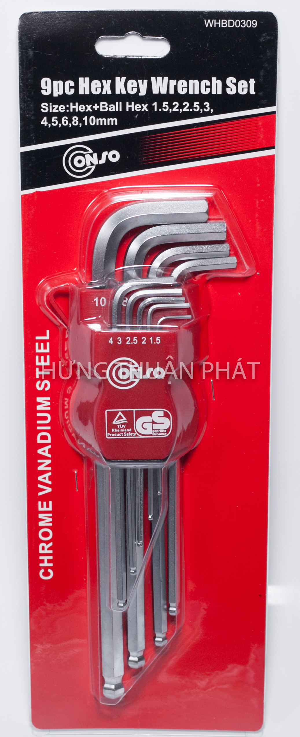 Bộ lục giác đầu bi conso 9 chi tiết whbd0309
