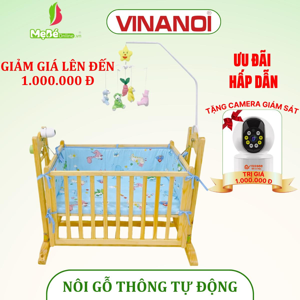 NÔI VÕNG GỖ TỰ ĐỘNG CAO CẤP 4 TRONG 1 CHO BÉ VINANOI - VNN301 - MÀU TỰ NHIÊN - THIẾT KẾ 4 TÍNH NĂNG TIỆN ÍCH VỪA LÀM NÔI TỰ ĐỘNG, GIƯỜNG CHO BÉ SƠ SINH, CŨI CHO BÉ CHƠI VỪA DỄ DÀNG CHUYỂN NÔI THÀNH VÕNG TRONG VÒNG 30 GIÂY