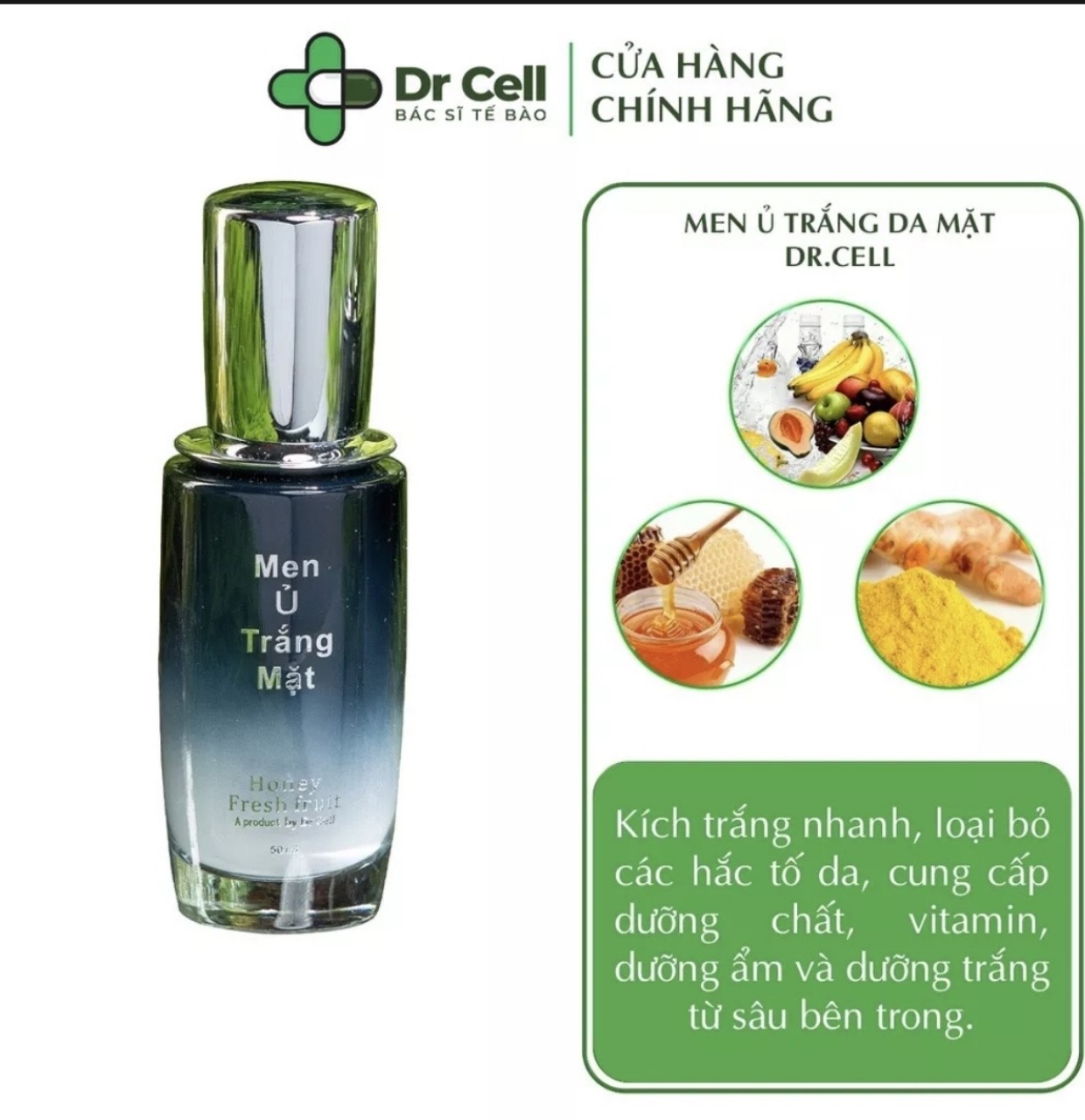 Men ủ trắng da mặt Dr cell