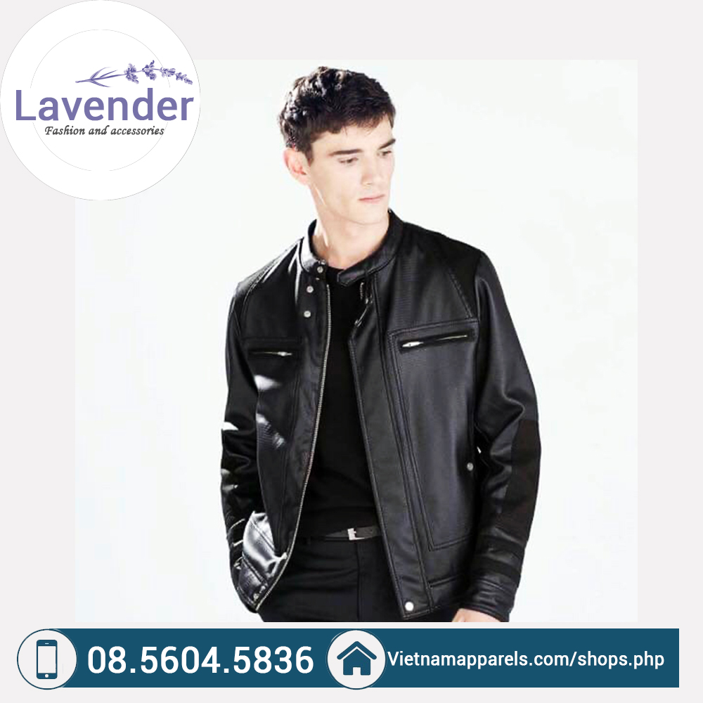 Áo khoác giả da Zara MAN Black Embossed Faux hàng cao cấp hàng xuất dư