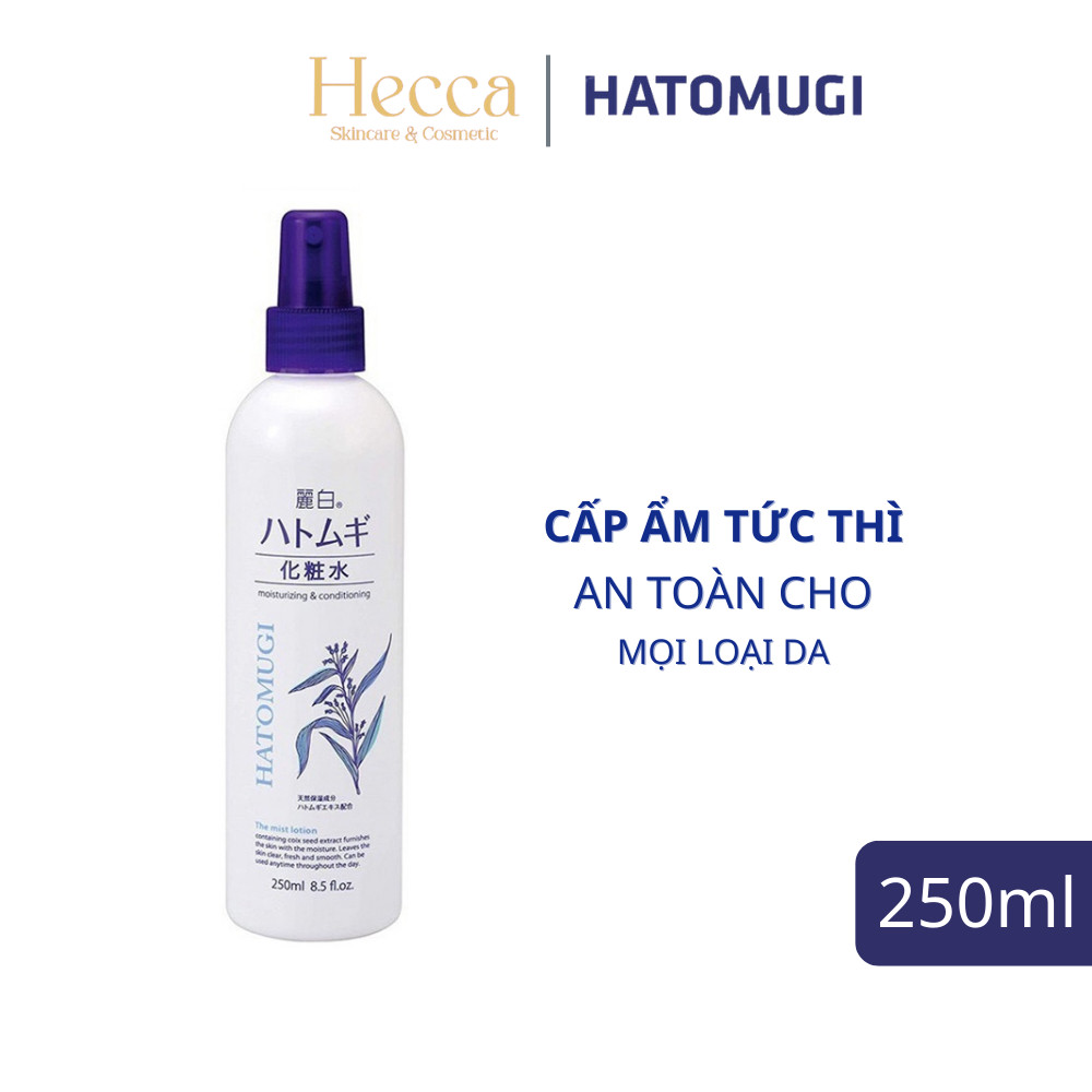 Xịt Khoáng Dưỡng Ẩm Làm Sáng Da Hatomugi Moisturizing & Conditioning The Mist Lotion 250ml - Hecca