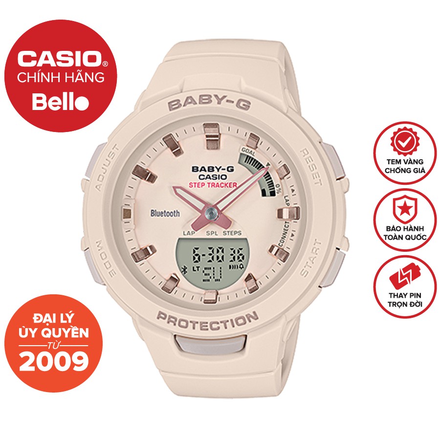 Đồng hồ Casio Baby-G Nữ BSA-B100-4A1 chính hãng chống va đập, chống nước 100m - Bảo hành 5 năm - Pin trọn đời