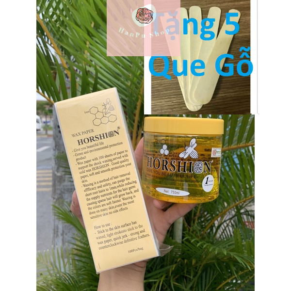 Tem hàng thật combo sáp wax lông lạnh horshion và 1 cây giấy wax horshion